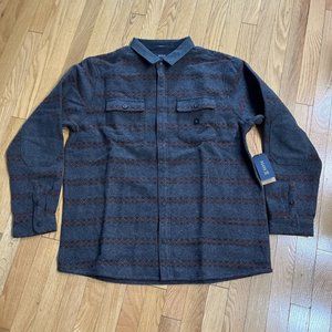 Roark Nordsman Wool Blend Flannel Shirt Charcoal Heather Mens Size L NWT RW608
